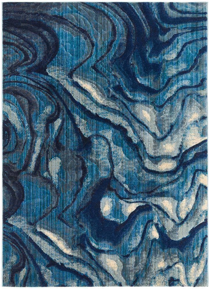 Dreamscape Waves Modern Indigo Rug - Cozy Rugs Australia