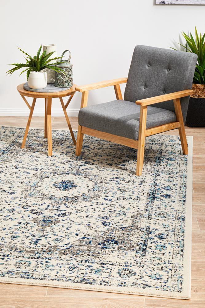 Evoke Mist White Transitional Rug - Cozy Rugs Australia