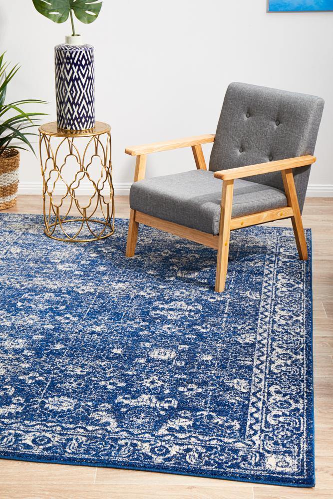 Evoke Oasis Navy Transitional Rug - Cozy Rugs Australia