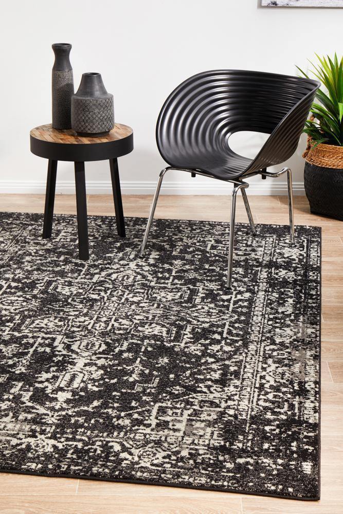 Evoke Scape Charcoal Transitional Rug - Cozy Rugs Australia