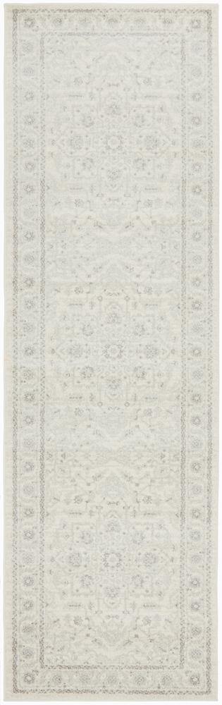 Evoke Winter White Transitional Runner Rug - Cozy Rugs Australia