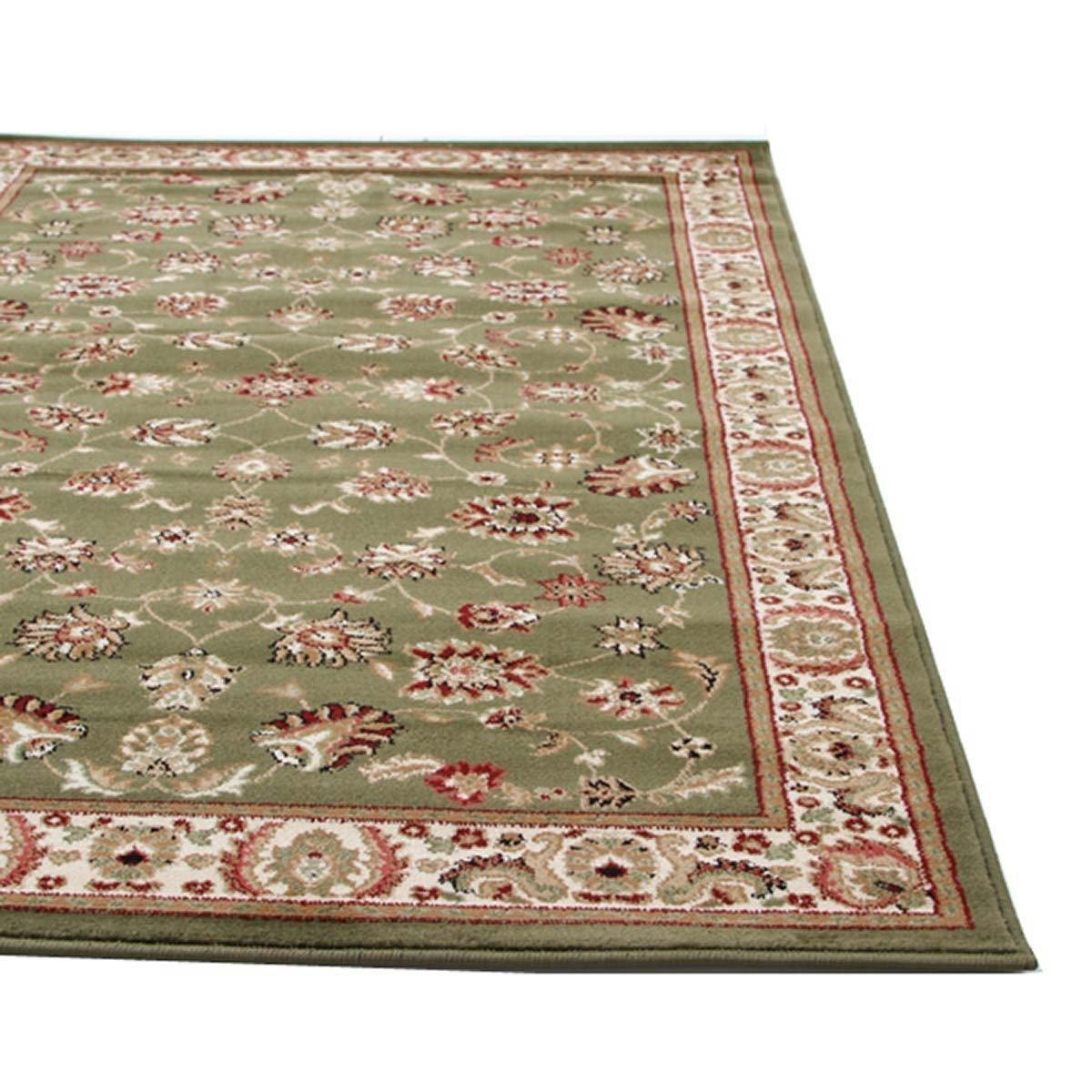 Istanbul Collection Traditional Floral Pattern Green Rug - Cozy Rugs Australia