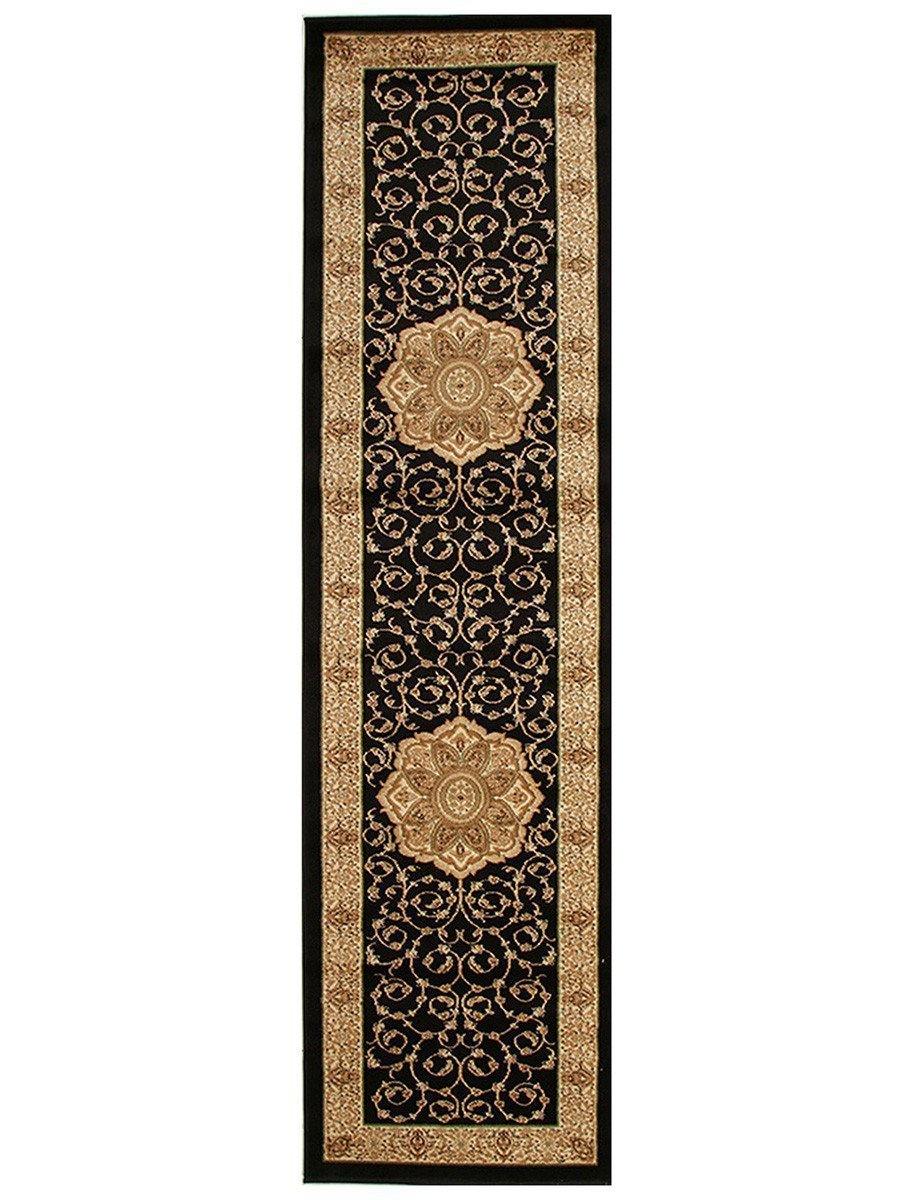 Istanbul Collection Medallion Classic Pattern Black Rug - Cozy Rugs Australia