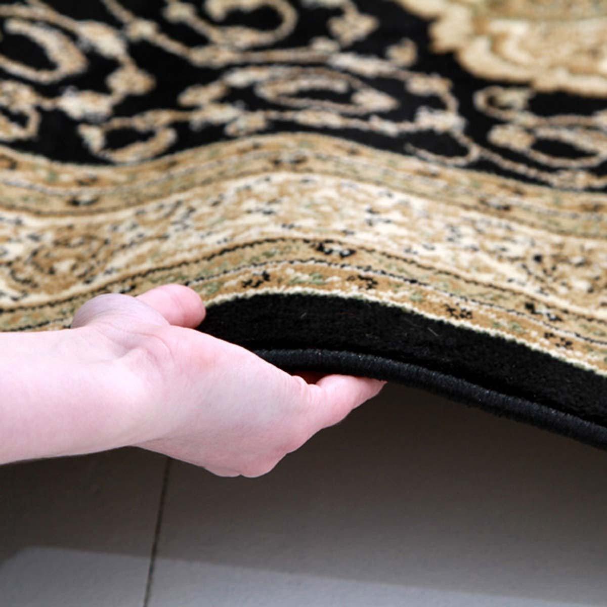 Istanbul Collection Medallion Classic Pattern Black Rug - Cozy Rugs Australia