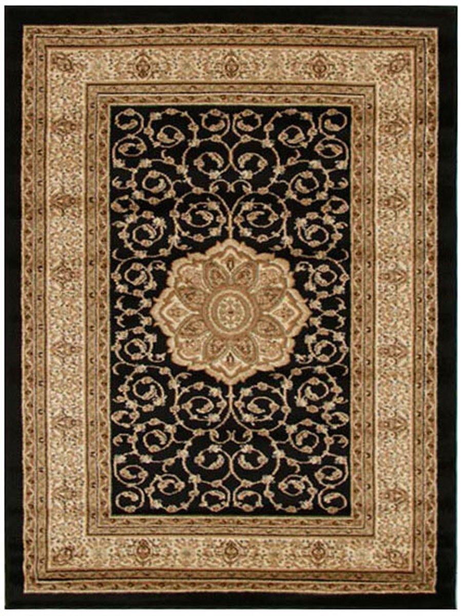 Istanbul Collection Medallion Classic Pattern Black Rug - Cozy Rugs Australia