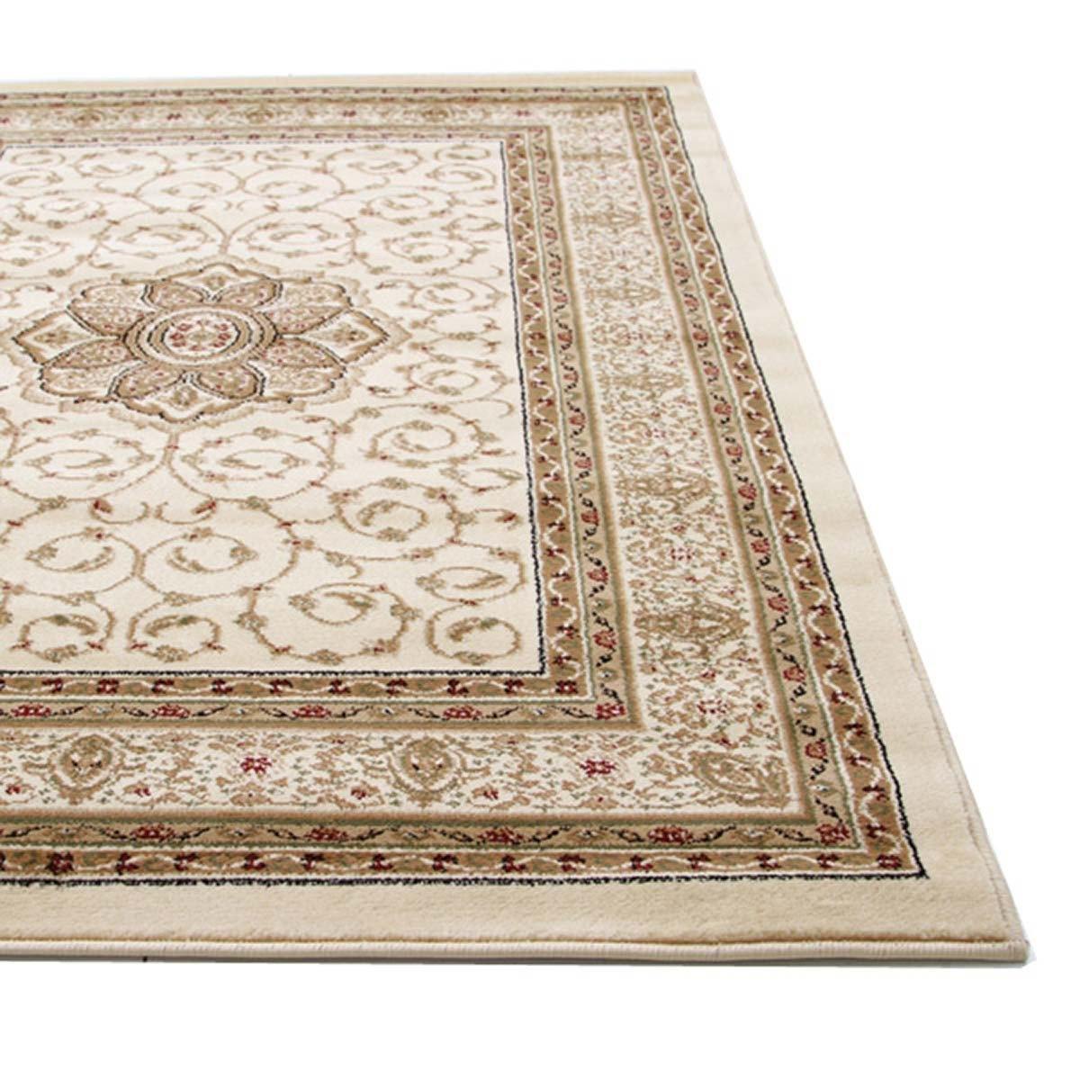 Istanbul Collection Medallion Classic Pattern Ivory Rug - Cozy Rugs Australia