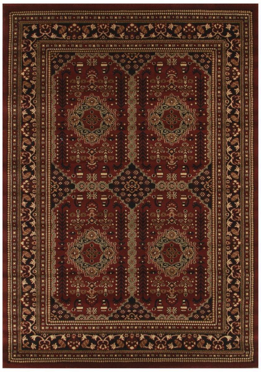 Istanbul Collection Traditional Afghan Design Burgundy Red Rug - Cozy Rugs Australia