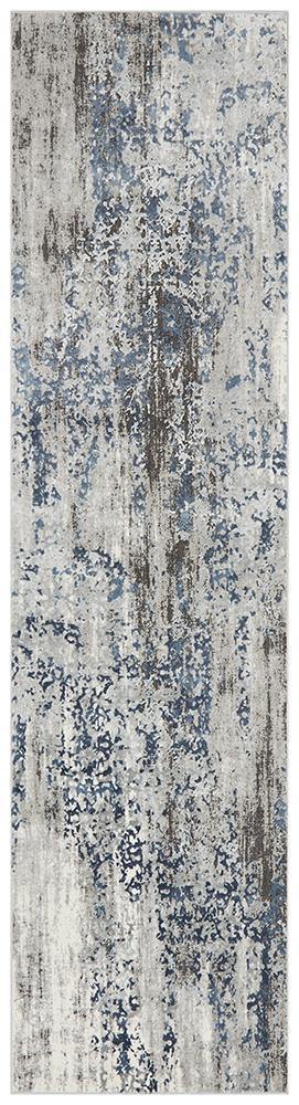 Kendra Casper Distressed Modern Rug Blue Grey White - Cozy Rugs Australia