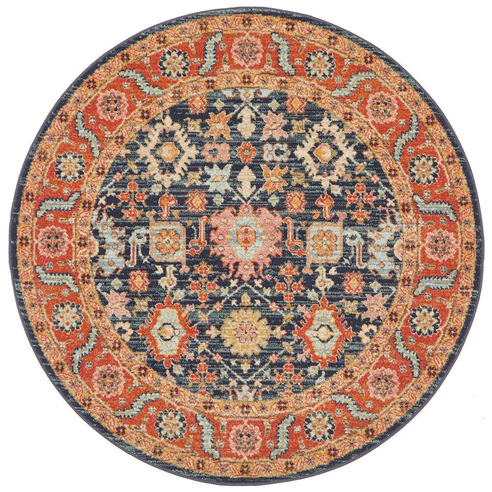 Legacy 860 Navy Round Rug - Cozy Rugs Australia