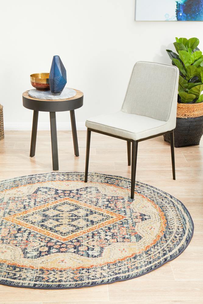 Legacy 863 Navy Round Rug - Cozy Rugs Australia