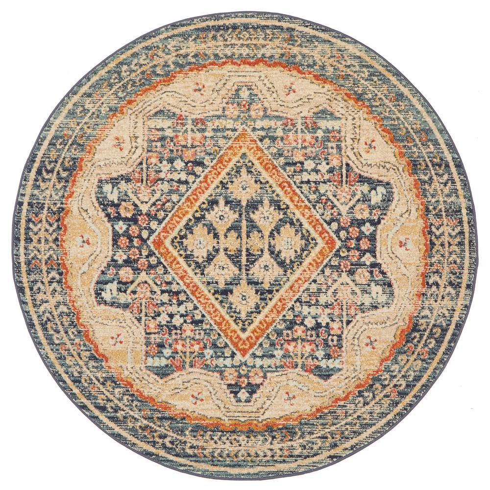 Legacy 863 Navy Round Rug - Cozy Rugs Australia