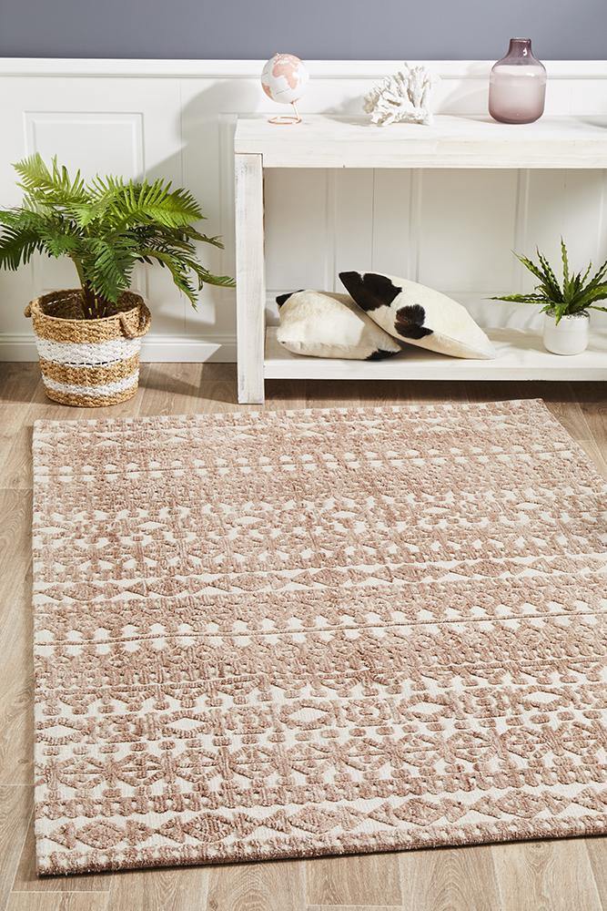 Levi Becca Peach Ivory Rug - Cozy Rugs Australia