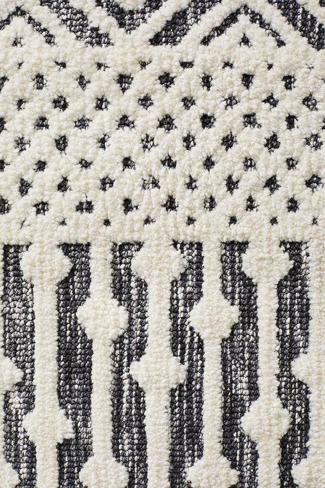 Levi Emma Ivory Black Rug - Cozy Rugs Australia