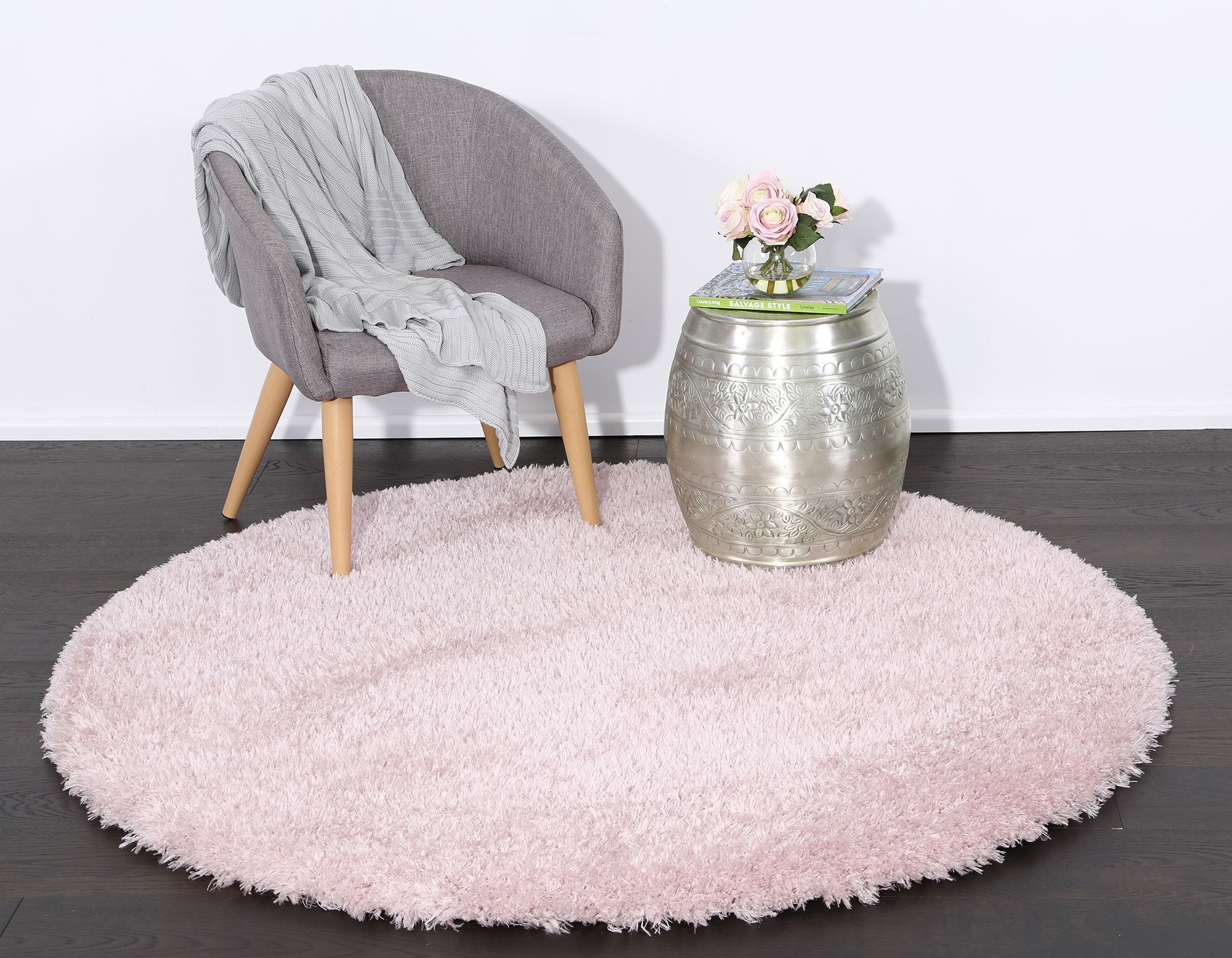 Flokati Shag Rug Light Pink