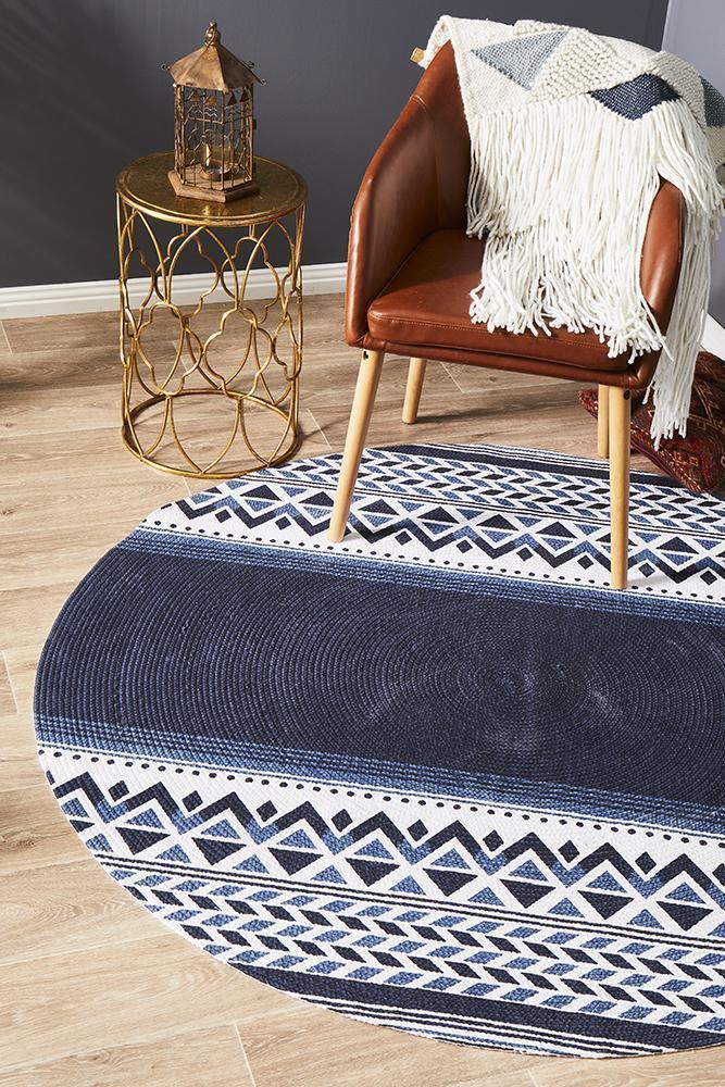 Lunar 422 Printed Navy - Cozy Rugs Australia