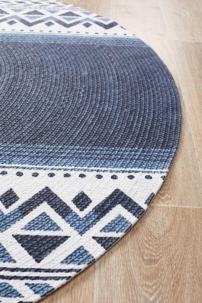 Lunar 422 Printed Navy - Cozy Rugs Australia