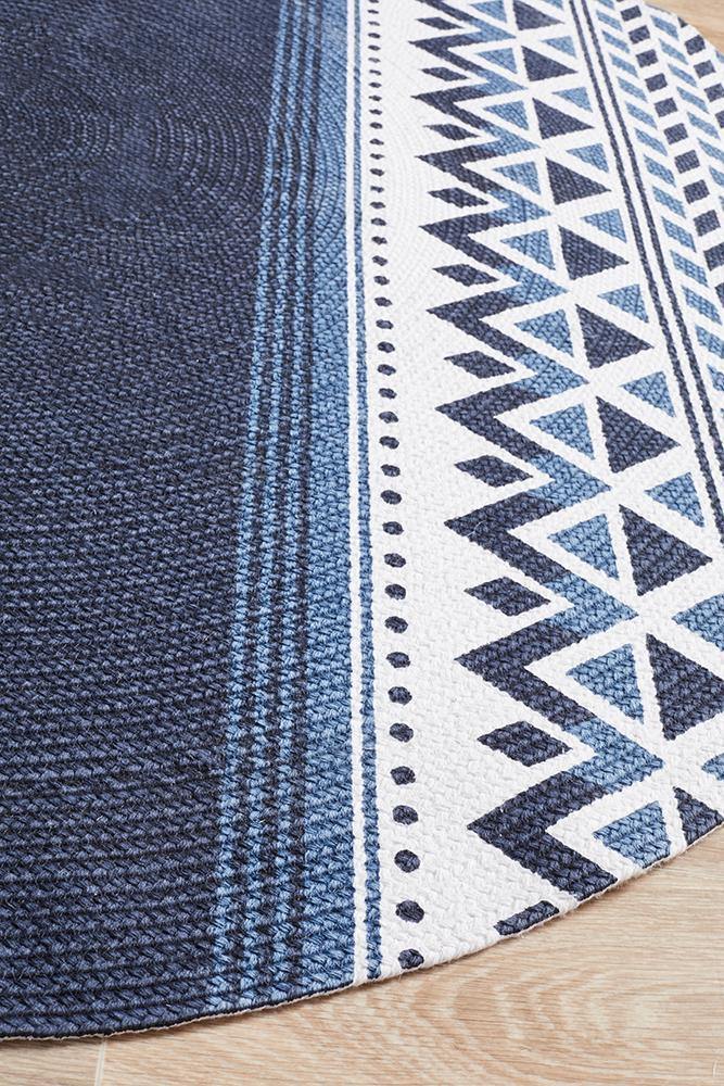 Lunar 422 Printed Navy - Cozy Rugs Australia