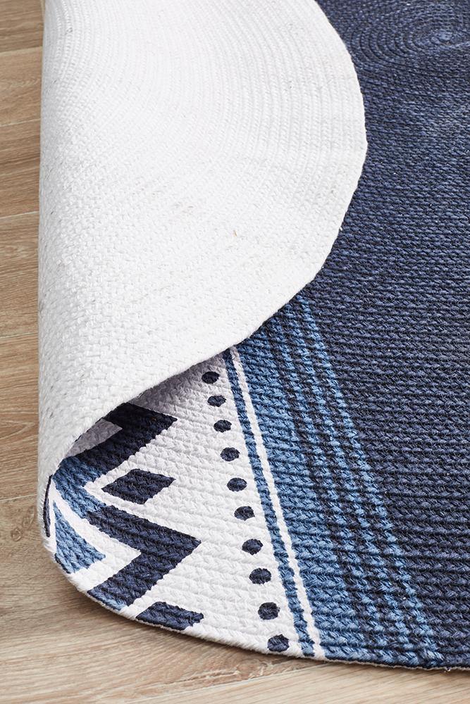 Lunar 422 Printed Navy - Cozy Rugs Australia