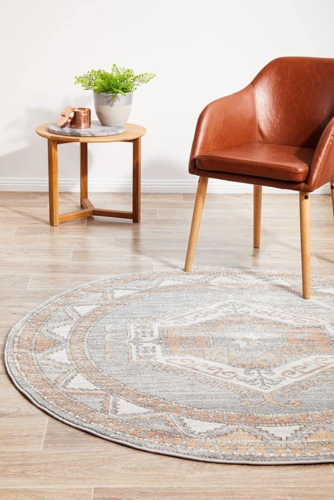 Buy Mayfair Caitlen Grey Round Rug Online | Cozy Rugs Australia