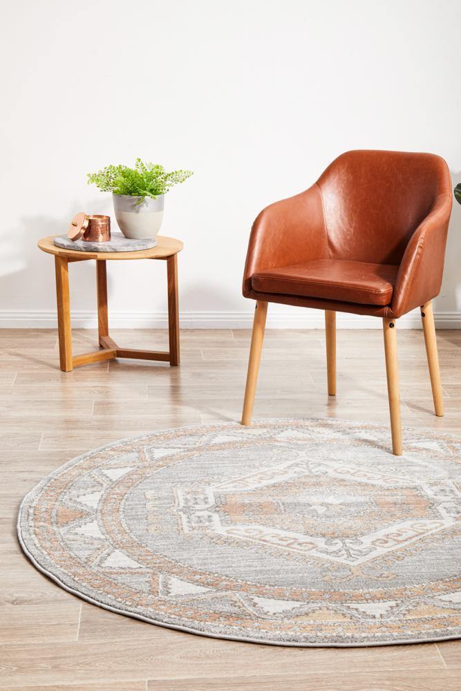 Mayfair Caitlen Grey Round Rug - Cozy Rugs Australia