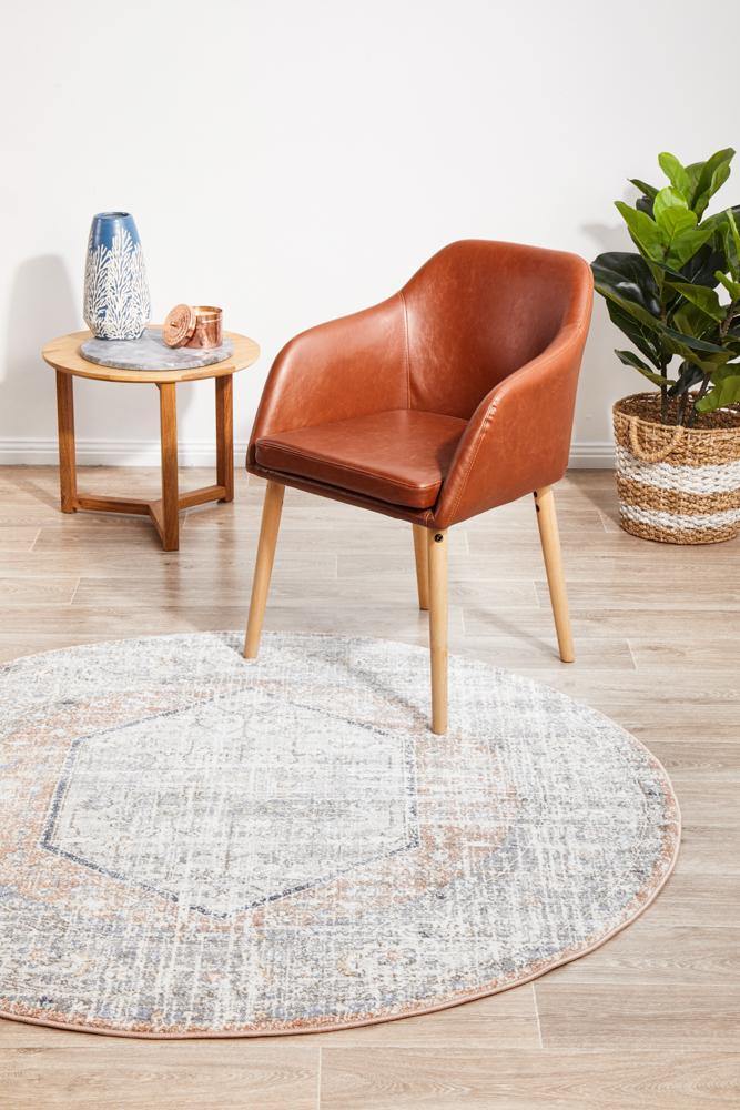 Mayfair Lorissa Peach Round Rug - Cozy Rugs Australia