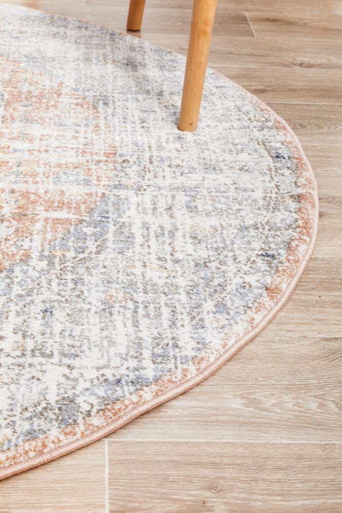 Mayfair Lorissa Peach Round Rug - Cozy Rugs Australia