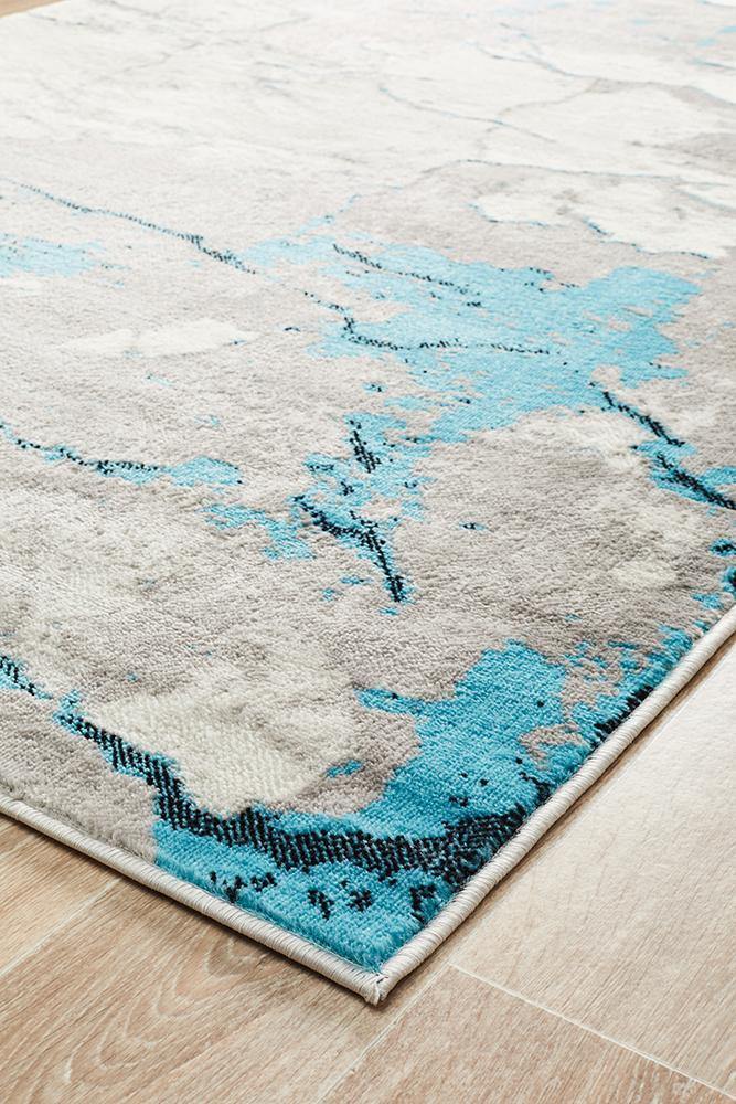 Zoey Contemporary Rug Blue Grey - Cozy Rugs Australia