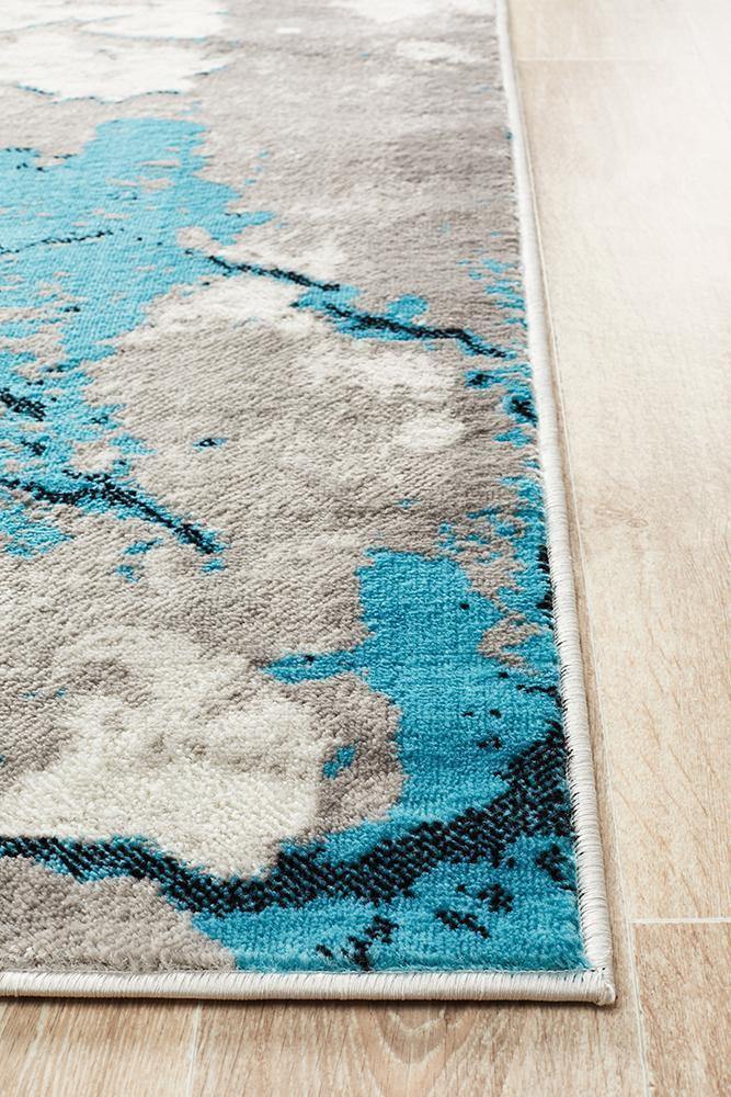 Zoey Contemporary Rug Blue Grey - Cozy Rugs Australia