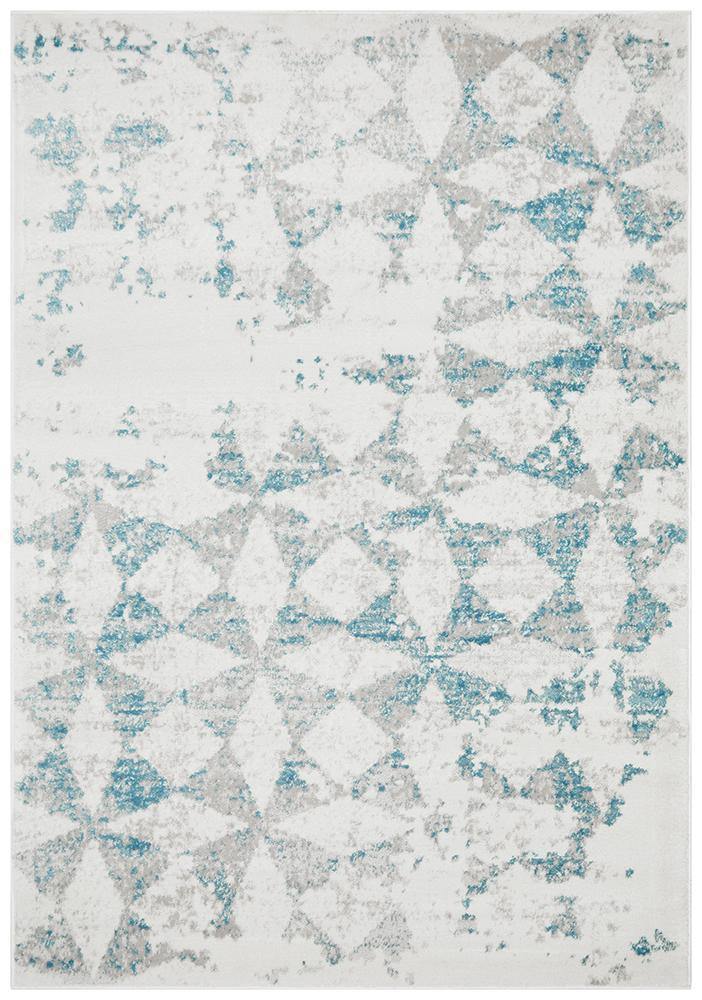 Vanessa Modern Rug Blue Grey White - Cozy Rugs Australia