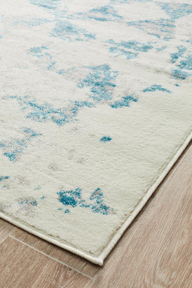 Vanessa Modern Rug Blue Grey White - Cozy Rugs Australia