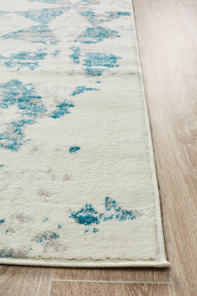 Vanessa Modern Rug Blue Grey White - Cozy Rugs Australia