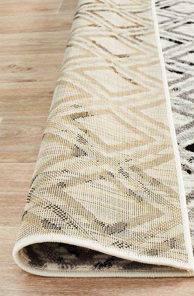 Jordyn Modern Rug White Black Grey - Cozy Rugs Australia