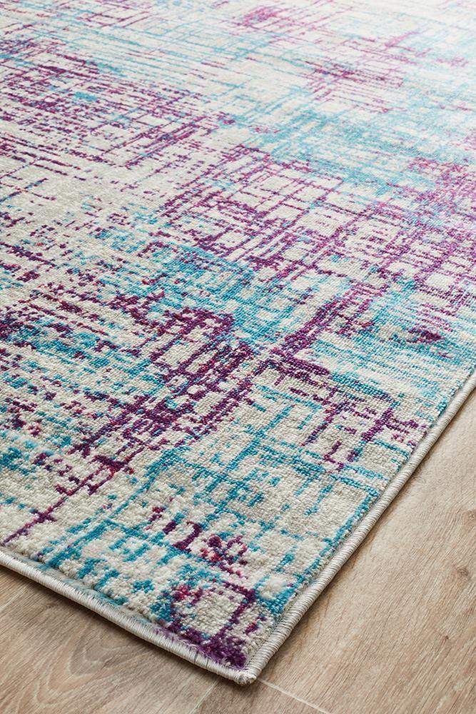 Skyler Abstract Rug Grey Blue Purple - Cozy Rugs Australia