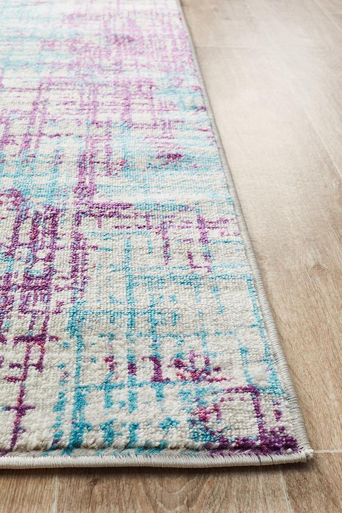 Skyler Abstract Rug Grey Blue Purple - Cozy Rugs Australia