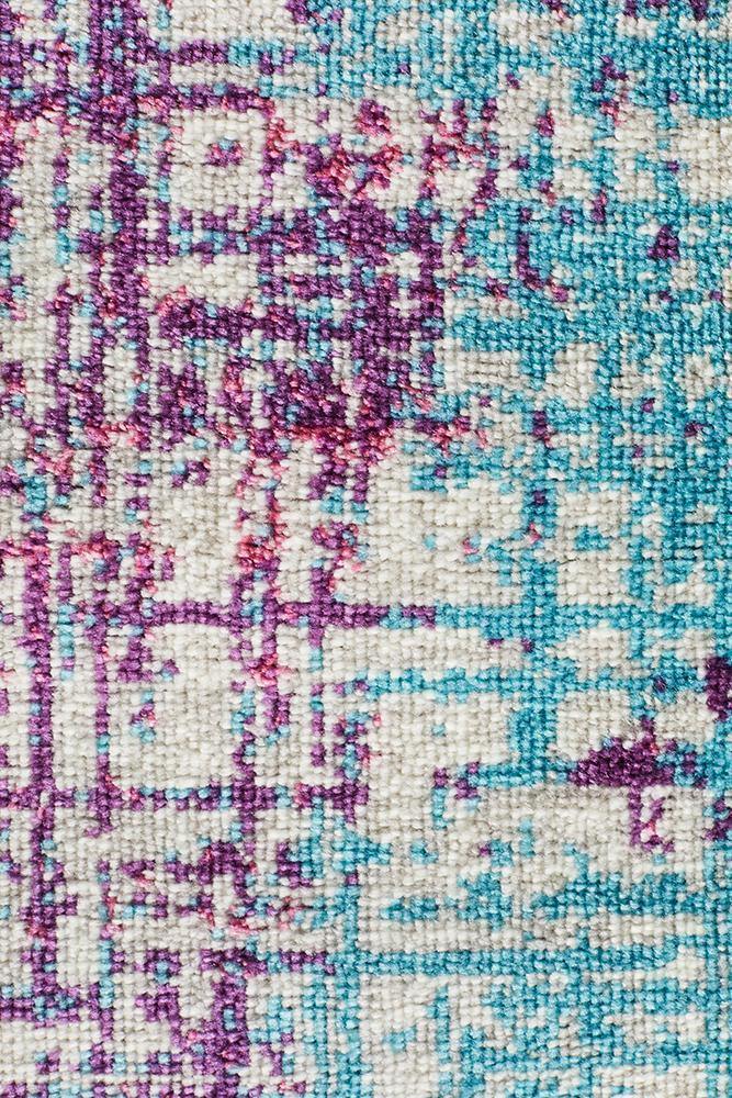 Skyler Abstract Rug Grey Blue Purple - Cozy Rugs Australia