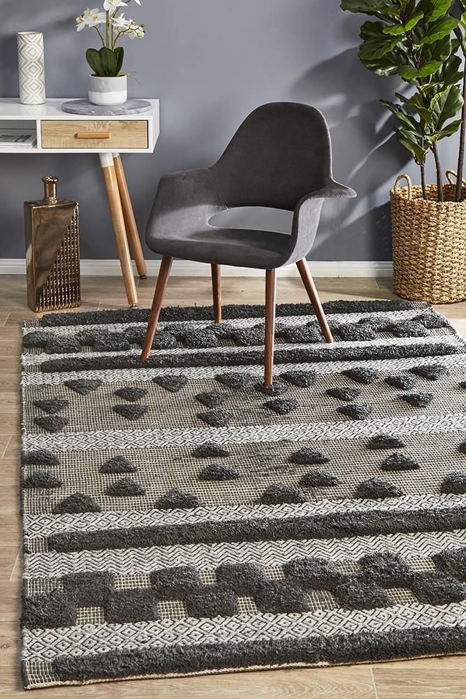 Miller Rhythm Flow Charcoal Rug - Cozy Rugs Australia