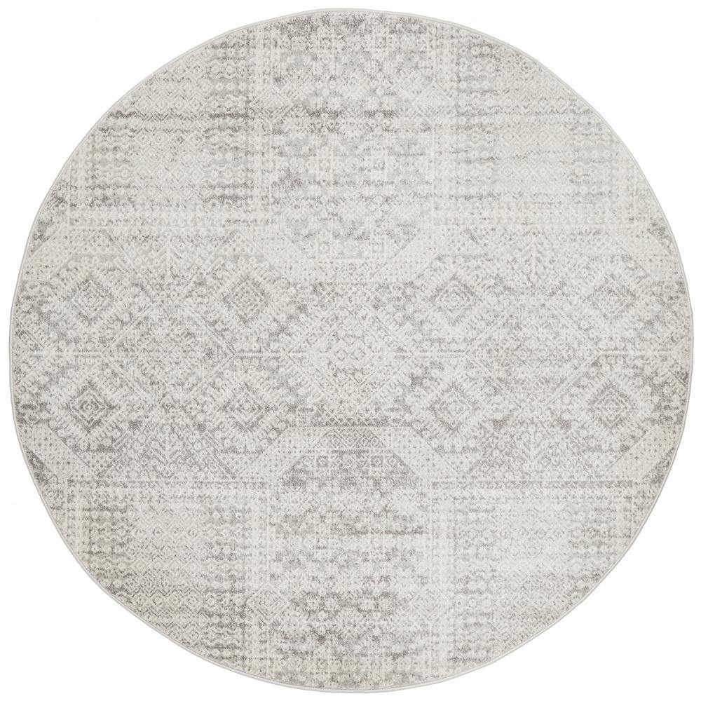 Mirage Zelda Silver Grey Round Rug - Cozy Rugs Australia