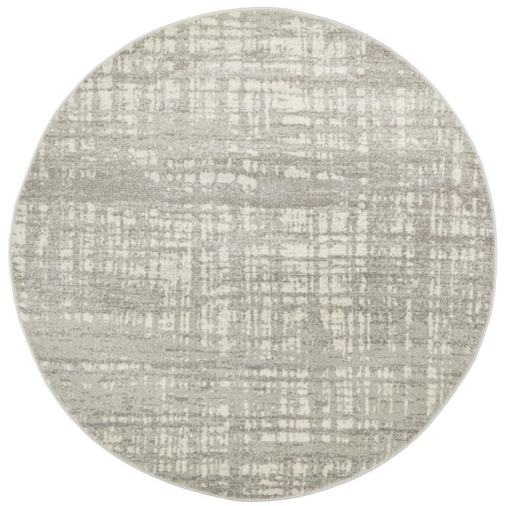 Mirage Ashley Abstract Modern Silver Grey Round Rug - Cozy Rugs Australia