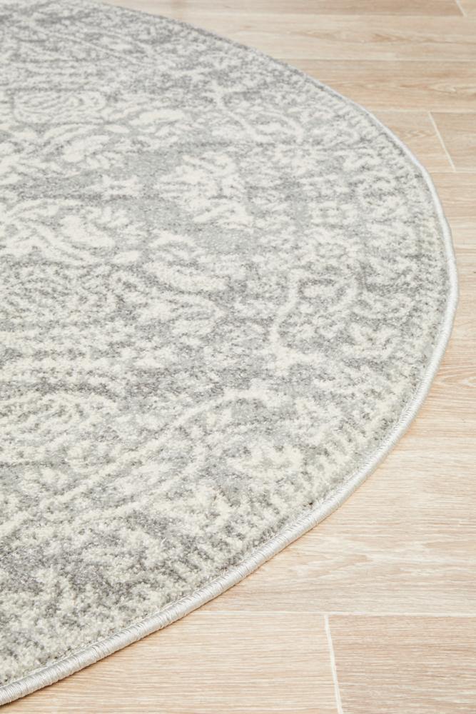 Mirage Gwyneth Stunning Transitional Silver Round Rug - Cozy Rugs Australia