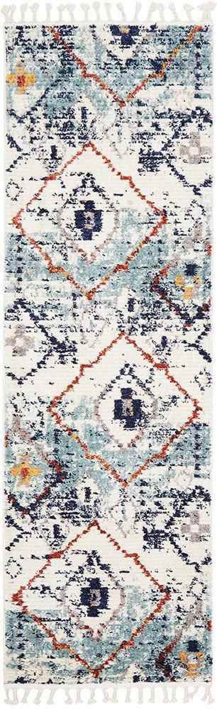 Marrakesh 444 Blue Runner Rug - Cozy Rugs Australia