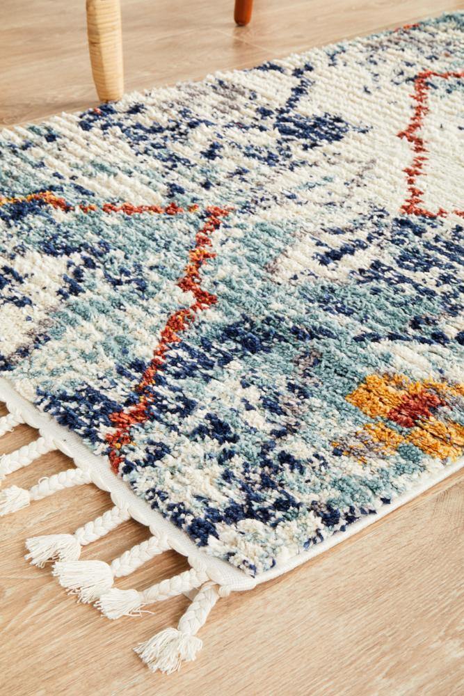 Marrakesh 444 Blue Runner Rug - Cozy Rugs Australia