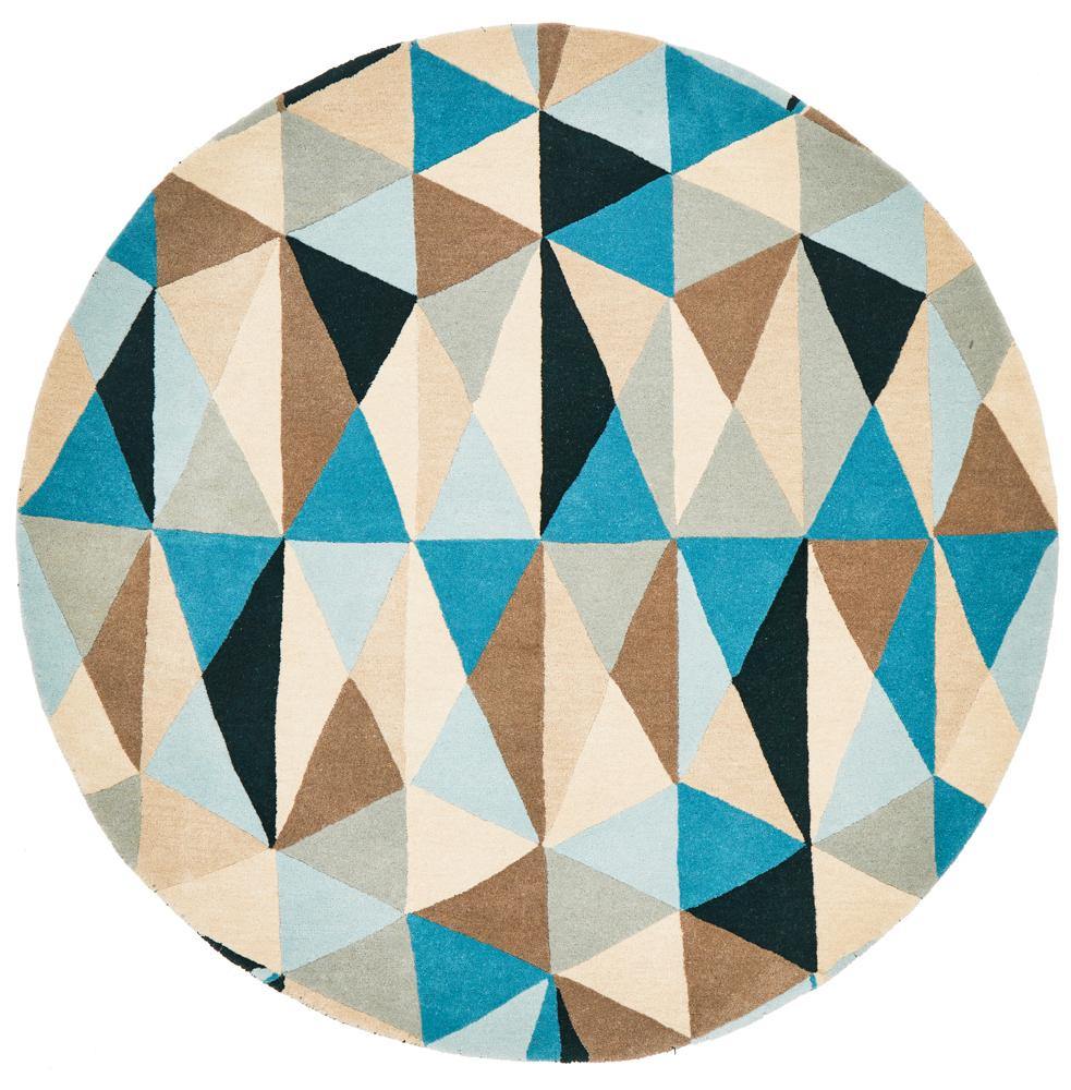 Matrix Pure Wool 901 Turquoise Round Rug - Cozy Rugs Australia