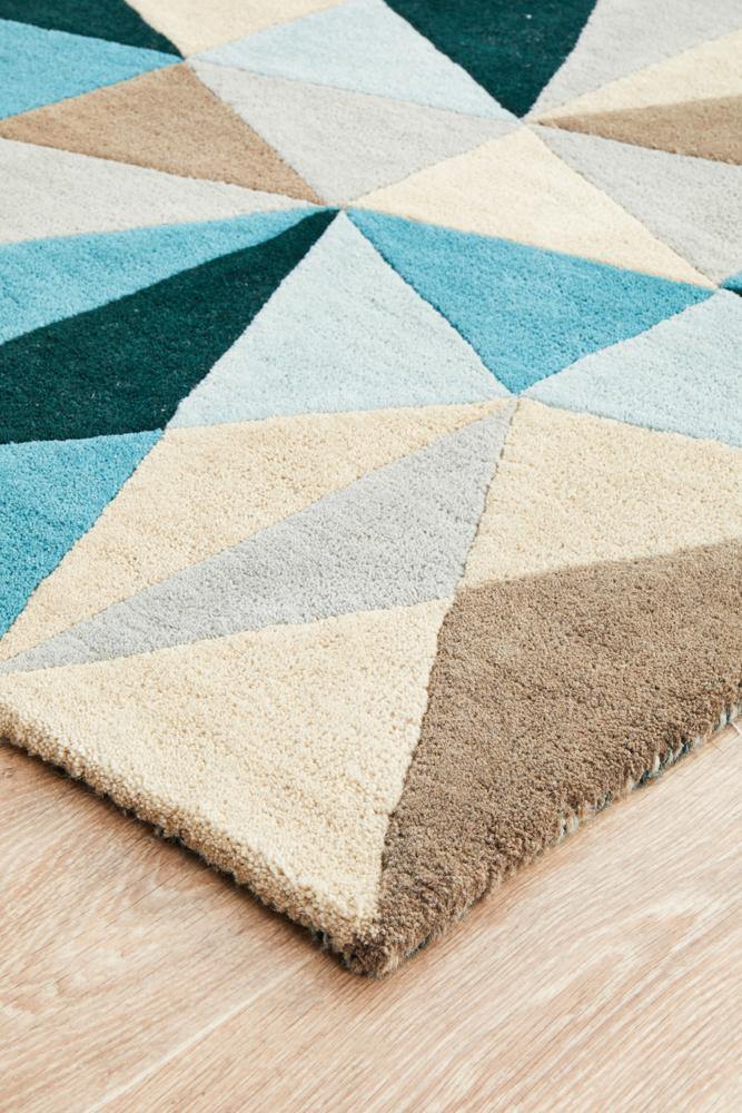 Matrix Pure Wool 901 Turquoise Runner Rug - Cozy Rugs Australia