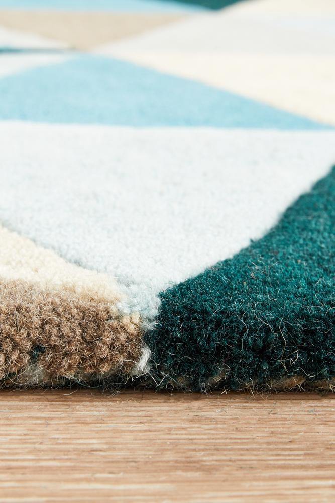 Matrix Pure Wool 901 Turquoise Runner Rug - Cozy Rugs Australia