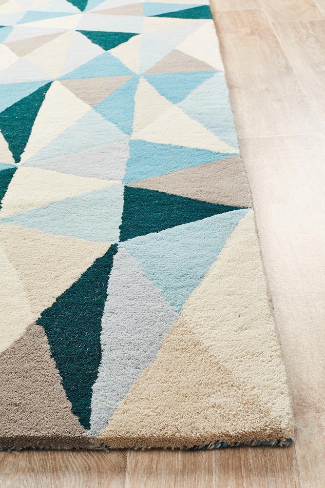 Matrix Pure Wool 901 Turquoise Rug - Cozy Rugs Australia