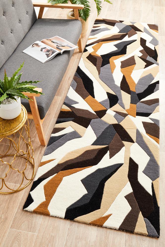 Buy Matrix Pure Wool 903 Fossil Runner Rug Online | Cozy Rugs Australia