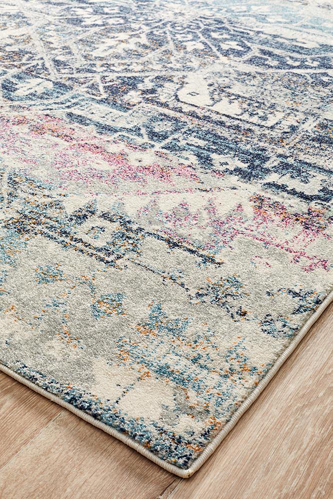 Museum Layton Blue Runner - Cozy Rugs Australia