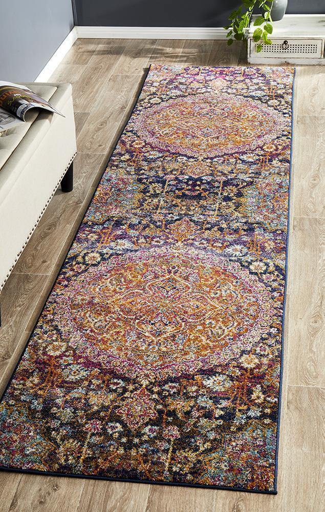 Museum Preston Multi Coloured Runner - Cozy Rugs Australia