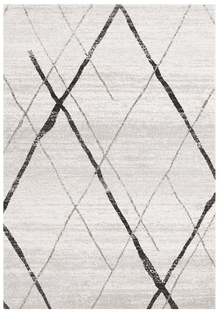 Oasis Noah White Grey Contemporary Rug - Cozy Rugs Australia