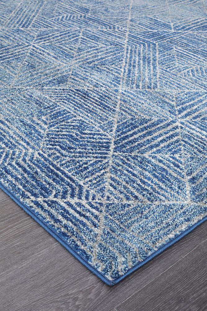 Oasis Kenza Contemporary Navy Runner Rug - Cozy Rugs Australia